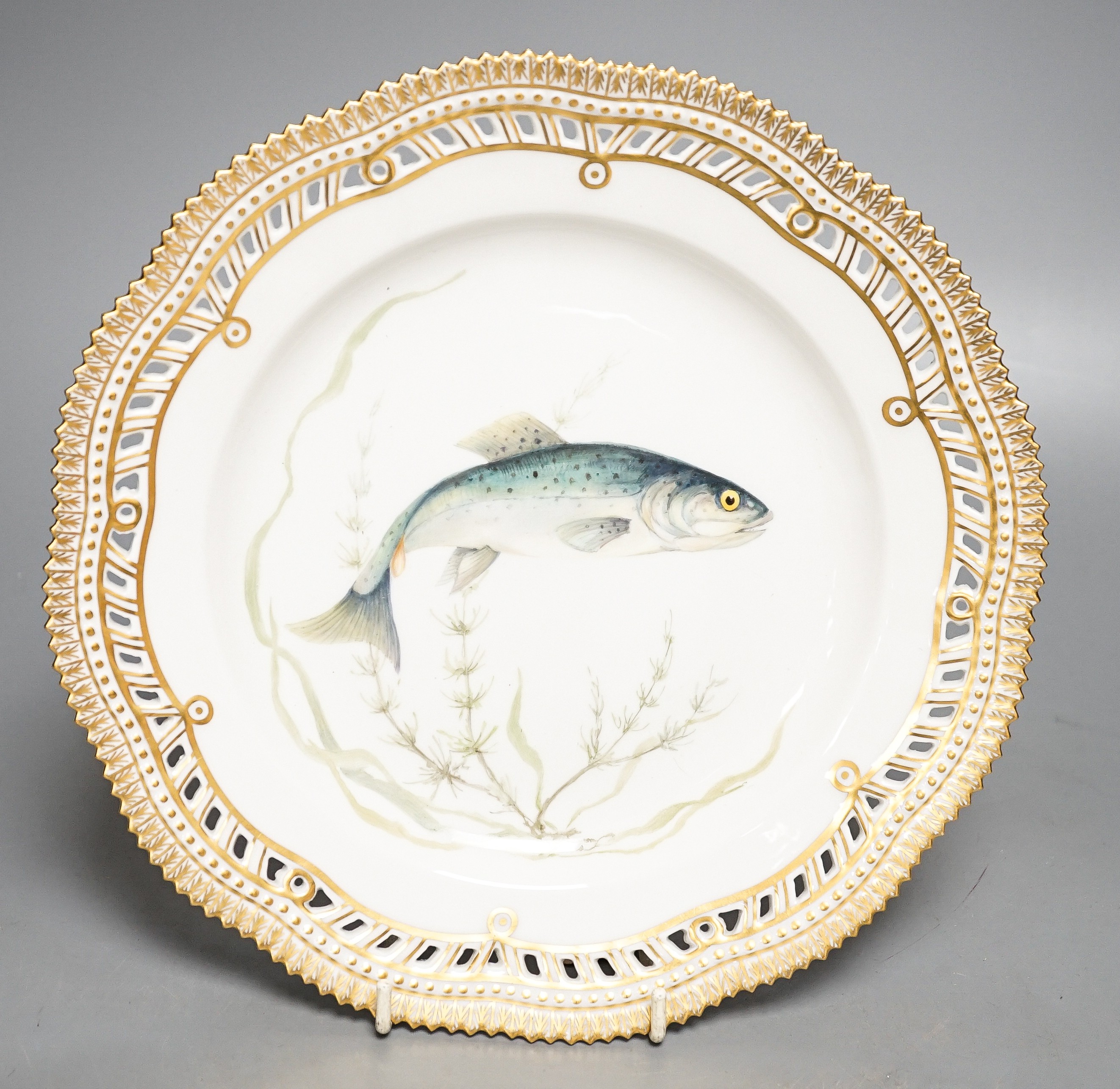 A Royal Copenhagen Fauna Danica fish plate, date code for 1957, painted with 